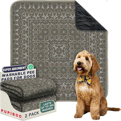 Washable Pee Pads for Dogs - Super Absorbent Reusable Puppy Training Pads - 100% Waterproof, Leak-Proof &amp; Non-Slip Whelping Pads for Pet Housebreaking