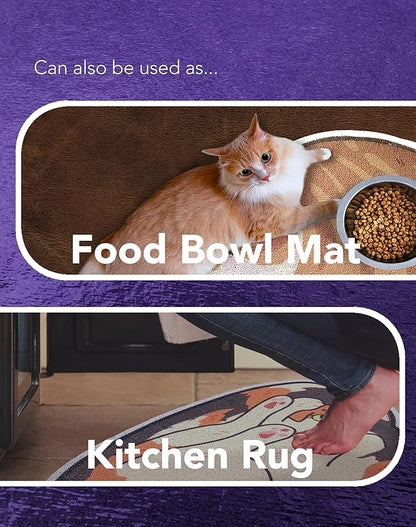 Lukamoo® Cute Cat Litter Mat (30’’x20’’), Large/L, for Kitty Litter &amp; Cute Cat Litter Box, Litter Trapping Mat (Pointed, Cornered)
