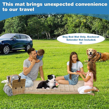 VClife Dog Bed Mat for Car, Anti Slip Pet Bed Travel Pad Comfortable Furry Dog Car Seat Cover for Backseat Extender, Washable Pet Cushion Bed Mat for Indoors &amp; Outdoors (Brown, 59"×27.6")
