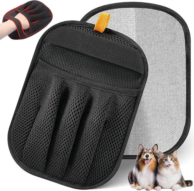 Pet Hair Removal Glove for Cats &amp; Dogs, Upgraded Five-Finger Electrostatic Pet Hair Gloves, Reusable Magic Brush Pet Hair Remover Tool for Laundry, Couch, Carpet, Car Seat