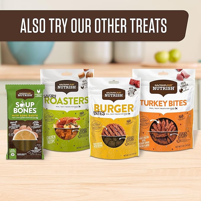 Nutrish Rachael Ray Soup Bones Dog Treats, Beef &amp; Barley Flavor, 6 Bones (Pack of 2)