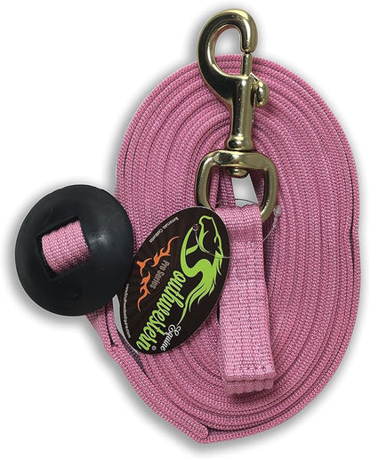 Southwestern Equine Lunge Line for Horses Cotton Horse Lunge Line with Bolt Snap &amp; Rubber Stop (Pink, 24&