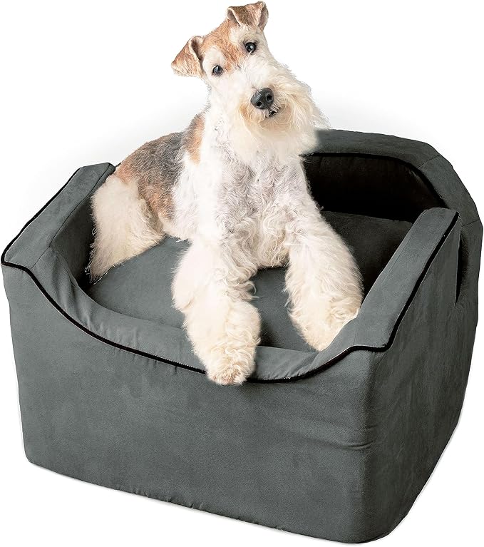 Snoozer Lookout I Dog Car Seat - Small Dog &amp; Puppy Car Seat, Booster Bed for Small &amp; Medium Size Pets up to 25 Lbs, Elevated, Washable - Medium