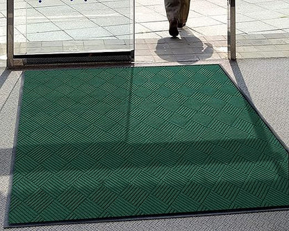 M+A Matting WaterHog Diamond | Commercial-Grade Entrance Mat with Rubber Border – Indoor/Outdoor, Quick Drying, Stain Resistant Door Mat (Evergreen, 6&