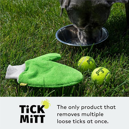Green Tick Removal Glove: Gently Remove Ticks from Humans &amp; Pets - Chemical-Free, Durable, Portable, Easy to Use Tick Management Tool for Outdoor Adventures &amp; Everyday Use