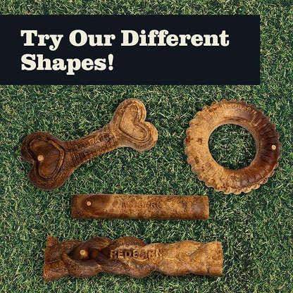 Redbarn Natural Dur-A-Bulls Treats for Dogs - 5 Medium Sticks - Hickory Flavor - Made in USA Long Lasting 100% Digestible No Artificial Ingredients or Plastic