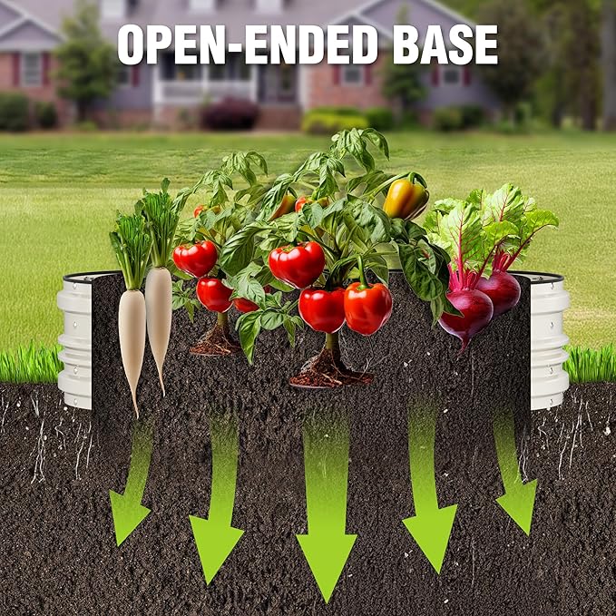 WORKPRO 4x2x1ft Galvanized Raised Garden Bed Set, Rust &amp; Corrosion Protection, Easy Assembly, Safe Edge, Ideal for Vegetables &amp; Flowers, White