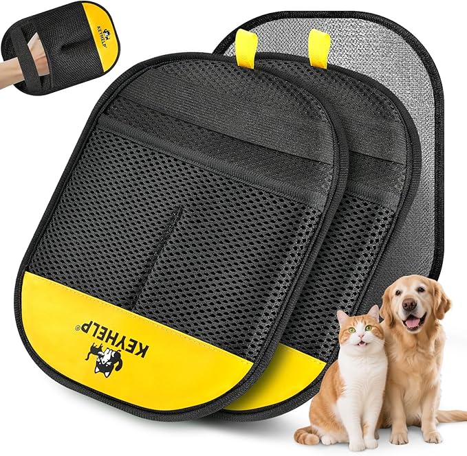 2Pcs Pet Hair Removal Glove for Dogs &amp; Cats, Newly Upgraded Reusable Electrostatic Pet Hair Gloves, Pet Hair Remover Tool for Clothing, Couch, Carpet, Car Seat