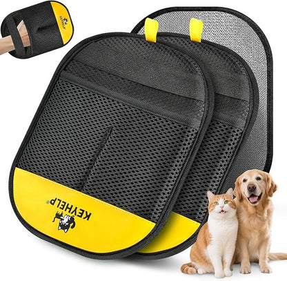 2Pcs Pet Hair Removal Glove for Dogs &amp; Cats, Newly Upgraded Reusable Electrostatic Pet Hair Gloves, Pet Hair Remover Tool for Clothing, Couch, Carpet, Car Seat