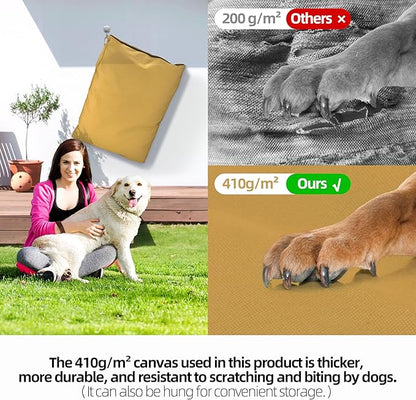 Sytopia 42-Inch Canvas Outdoor Dog Bed, Waterproof &amp; Washable with Removable Cover, Ideal for Medium &amp; Large Dogs, Chew-Proof Great for Indoor, Outdoor, Crate, or Patio Use (Yellow)