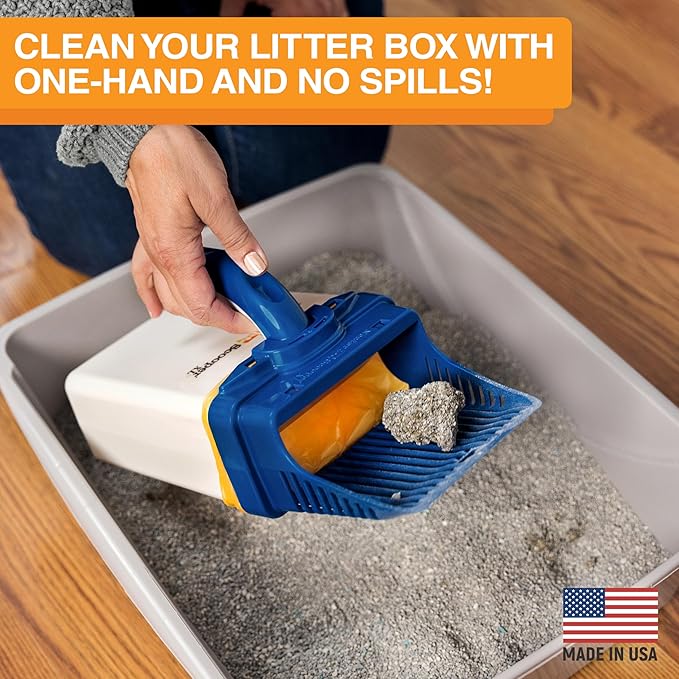 Neater Pet Brands Neater Scooper XL Cat Litter Scoop, 195 Refill Bags – Extra-Large Capacity Mess-Free Cat Litter Scooper with Bag for Large &amp; Multiple Cats, Spill-Proof Litter Box Scooper with Holder