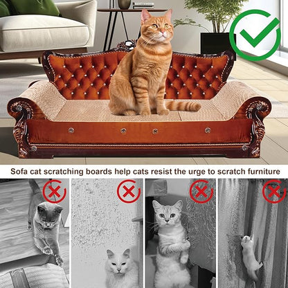 Sofa-Shaped Cat Scratching Couch &amp; Lounge Bed - Thick Cardboard Cat Scratcher Pad (27.6" L x 12.4" W x 11.8" H)