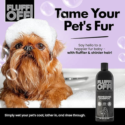 Fluff Off! by Girl With The Dogs, Natural Deshedding Dog &amp; Cat Shampoo, 16 Oz, Made in USA, 8 Wks+