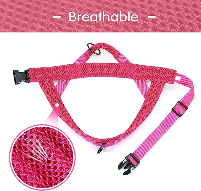 Didog No Pull Dog Harness with Soft Mesh Padded,Reflective &amp; Quick Fit Light Weight Dog Strap Vest Harness,Easy for Walking Training (XS:Chest 15-18", Mesh-Hot Pink)