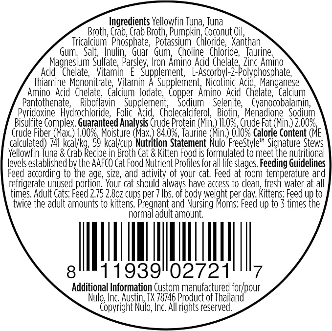 Nulo Freestyle Cat &amp; Kitten Wet Cat Food Signature Stew, Premium All Natural Grain-Free Cat Food Topper with No Added Minerals or Preservatives and High Animal-Based Protein (24 Count)