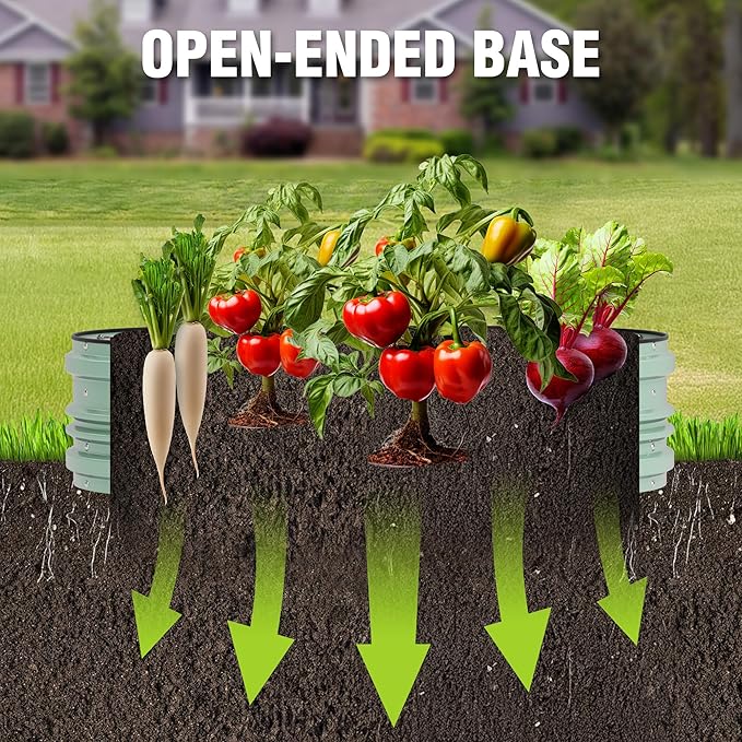 WORKPRO 4x2x1ft Galvanized Raised Garden Bed Set, Rust &amp; Corrosion Protection, Easy Assembly, Safe Edge, Ideal for Vegetables &amp; Flowers, Green