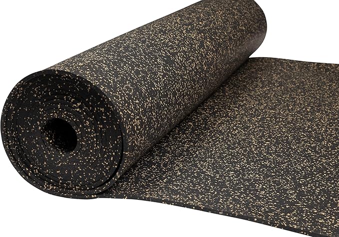 Playsafer Genaflex Rubber Gym Floor Mat, Heavy Duty Commercial Protective Gym Flooring Roll - 8mm Thick (4&