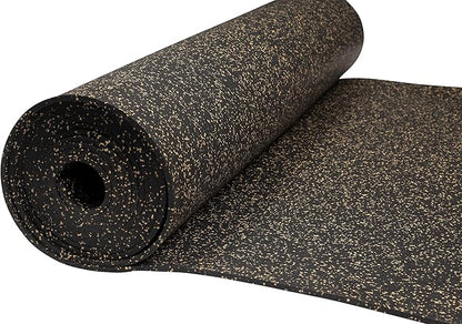 Playsafer Genaflex Rubber Gym Floor Mat, Heavy Duty Commercial Protective Gym Flooring Roll - 8mm Thick (4&