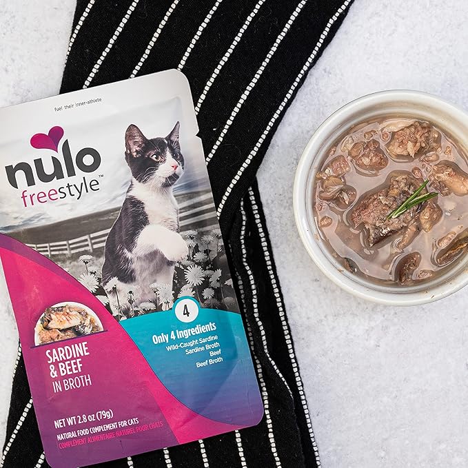 Nulo Freestyle Cat &amp; Kitten Wet Cat Food Pouch, Premium All Natural Grain-Free Soft Cat Food Topper with Amino Acids for Heart Health and High Animal-Based Protein