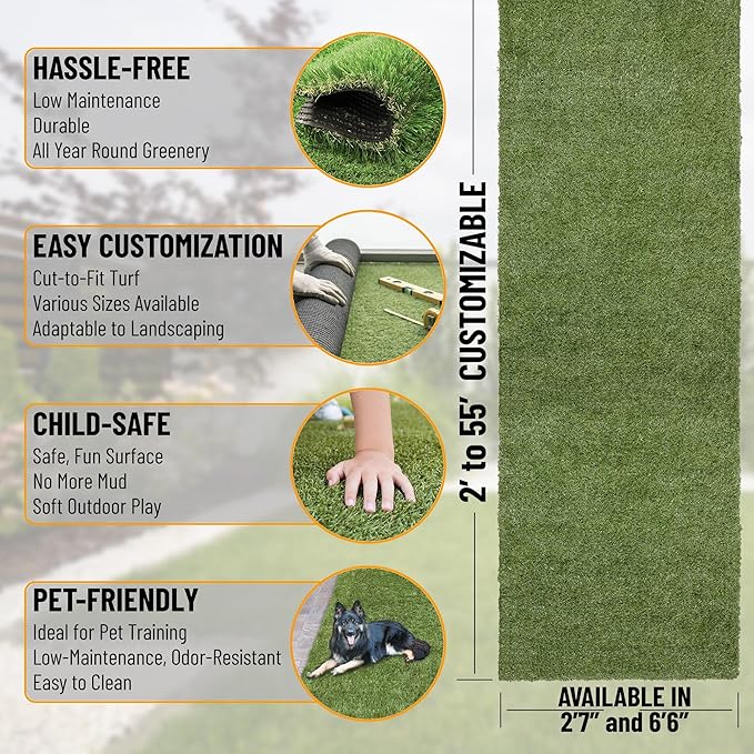 Ottomanson Artificial Grass Puppy Potty Training Pad, 2&