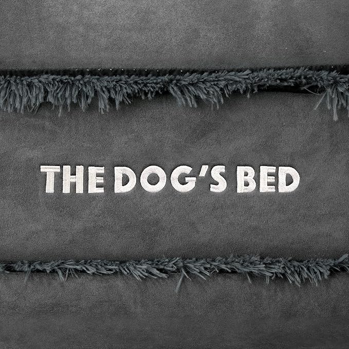 The Dog’s Bed, Medium Grey Faux Fur 30x23.5, Memory Foam, Pain Relief: Arthritis, Hip &amp; Elbow Dysplasia, Post Surgery, Lameness, Supportive, Calming, Washable Cover, Veterinary Approved
