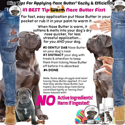 The Blissful Dog Cane Corso Nose Butter for Dry, Cracked Skin, Lick-Safe Dog Nose Balm with Moisturizing Shea Butter, Almond, Olive, and Essential Oils, Pet Supplies, Uncented, 2 oz.
