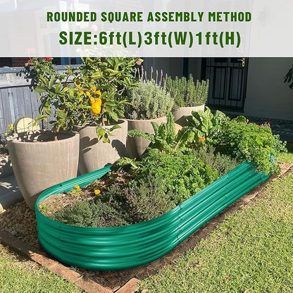 Land Guard Green Raised Bed, 6×3 ft Elevated Planter Box, Raised Beds for Gardening Vegetables（Green）…
