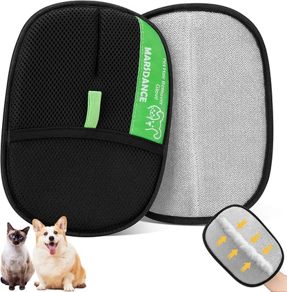 Pet-Hair-Removal-Glove Reusable Electrostatic-Gloves-Pet-Hair-Remover for Furniture, Couch, Carpet,Car Seat Pet-Hair-Remover-Tool for Dogs &amp; Cats Hair Remover Mitt Pet-Double-Sided-Grooming-Glove 1Pcs