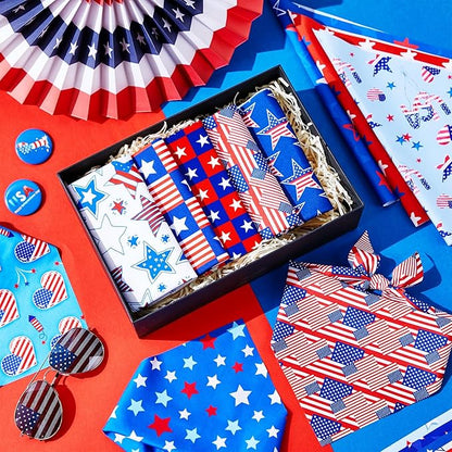 Preboun 100 Pcs Patriotic Dog Bandanas Bulk Labor Day Bandanas for Dogs Triangle Kerchief Scarf Set for Puppy Small Medium Large Workers&