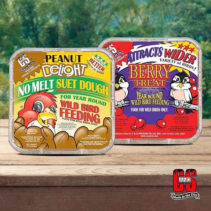 C&amp;S Suet Variety Value Pack, Peanut Delight Dough &amp; Berry Treat 24 Pack