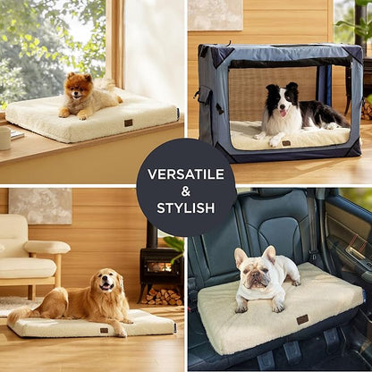 Bedsure Self Warming Dog Bed for Large Dogs - Orthopedic Waterproof Puppy Beds with Removable Washable Cover, Egg Crate Foam Pet Mat, Suitable for Pet Up to 65 lbs