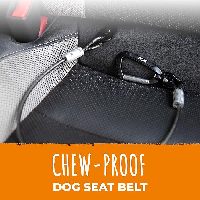 Mighty Paw Dog Seat Belt Vehicle - Chew-Proof Dog Belt - Great for Teething Puppies - Latch Bar Attachment Like Child&
