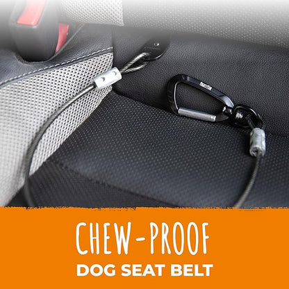 Mighty Paw Dog Seat Belt Vehicle - Chew-Proof Dog Belt - Great for Teething Puppies - Latch Bar Attachment Like Child&