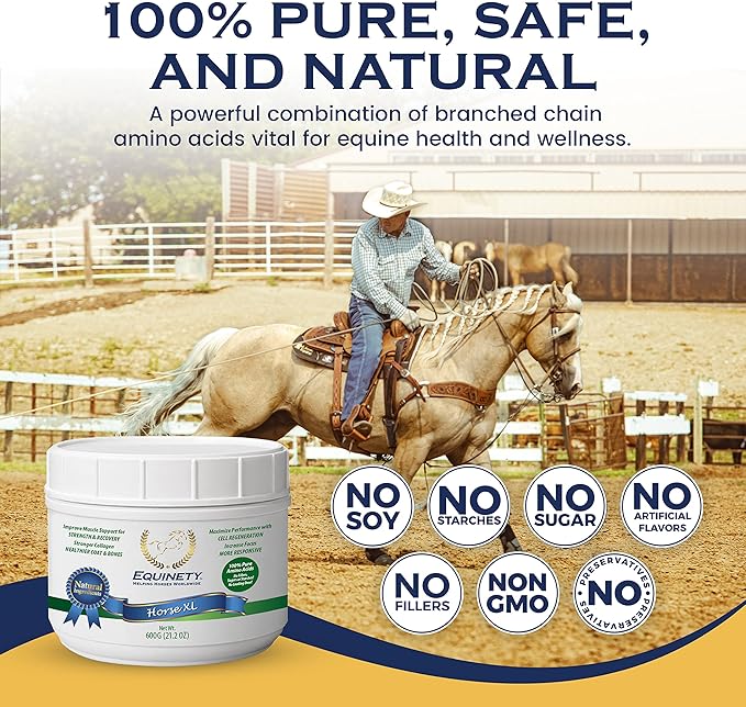 100-Day Supply Horse XL Supplements – Horse Care Weight Gain Supplement W/ 8 Amino Acids - No Soy or Sugar Coat Defense for Horses - Joint Supplement, Equine Supplies &amp; Hoof Supplements