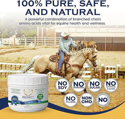 100-Day Supply Horse XL Supplements – Horse Care Weight Gain Supplement W/ 8 Amino Acids - No Soy or Sugar Coat Defense for Horses - Joint Supplement, Equine Supplies &amp; Hoof Supplements