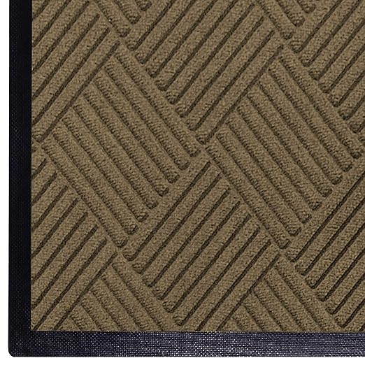 WaterHog Diamond | Commercial-Grade Entrance Mat with Rubber Border – Indoor/Outdoor, Quick Drying, Stain Resistant Door Mat (Camel, 3&