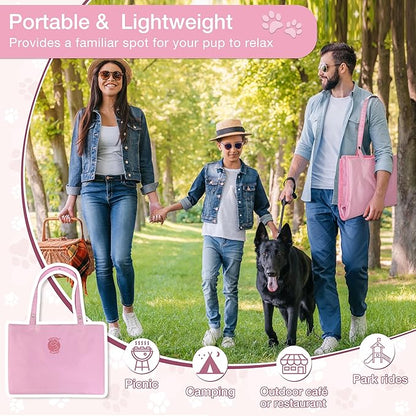 Kritter Planet Waterproof Foldable Dog Bed Pad for Camping &amp; Travel, Portable Roll-Up Dog Bed Car Seat Pet Cushion Mat with Handles for Medium &amp; Large Dogs, Indoor &amp; Outdoor Use