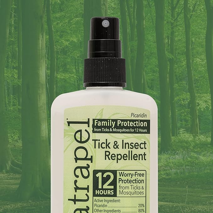 Natrapel Tick &amp; Insect Repellent - Bug Spray with 20% Picaridin - Family Protection Against Mosquitoes, Ticks &amp; More - Up to 12 Hours of Protection - 3.4 fl oz (3 Pack)