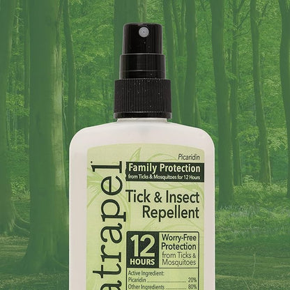 Natrapel Tick &amp; Insect Repellent - Bug Spray with 20% Picaridin - Family Protection Against Mosquitoes, Ticks &amp; More - Up to 12 Hours of Protection - 3.4 fl oz (3 Pack)