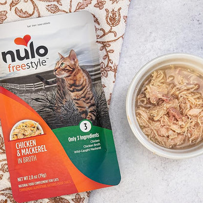 Nulo Freestyle Cat &amp; Kitten Wet Cat Food Pouch, Premium All Natural Grain-Free Soft Cat Food Topper with Amino Acids for Heart Health and High Animal-Based Protein