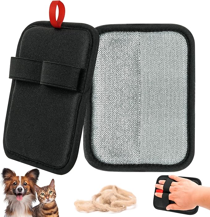 Pet Hair Removal Glove，Static Electricity Grooming Mitt Tool for Dogs &amp; Cats - Remove Fur from Pets, Furniture, Car Seats