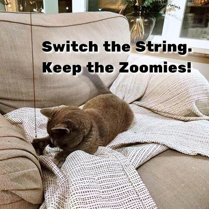 Replacement Strings for Cat Wand Toy - 3-Pieces - Chew-Proof Metal String Wire and 2 Durable Paracord Strings - Heavy Chewers Pack Cat Wand Toy Refill Strings (9 Replacement Strings)