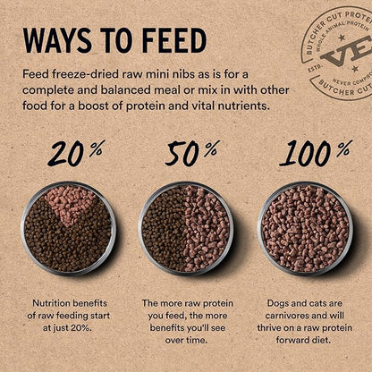 Vital Essentials Freeze-Dried Raw Beef &amp; Chicken Meal or Mixer Cat Food Crunchy Nibs, 8 oz