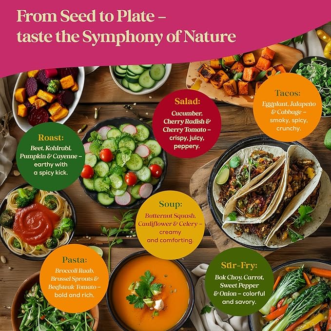 25 Gourmet Garden Vegetable Seeds Variety Pack - 14,965+ Non-GMO Heirloom Vegetables Seeds for Planting Indoor&amp;Outdoor Home Garden Seeds - Gardening Seed Packets for Planting Vegetable Seeds