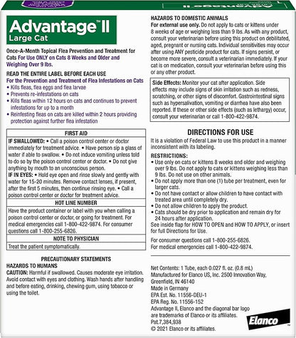 Advantage II Large Cat Vet-Recommended Flea Treatment &amp; Prevention | Cats Over 9 lbs. | 1-Month Supply