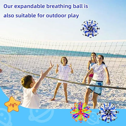 2Pcs Colorful Sphere Expandable Breathing Balls Fidget Toy-Great Anxiety Stress Reliever,Collapsible Expanding Magic Ball Toys for Kids &amp; Adults Mindfulness Meditation Practices , Yoga -ADHD