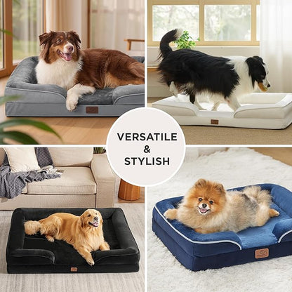 Bedsure Orthopedic Dog Bed for Medium Dogs - Waterproof Dog Sofa Beds Medium, Supportive Foam Pet Couch Bed with Removable Washable Cover, Waterproof Lining and Nonskid Bottom, Dark Green