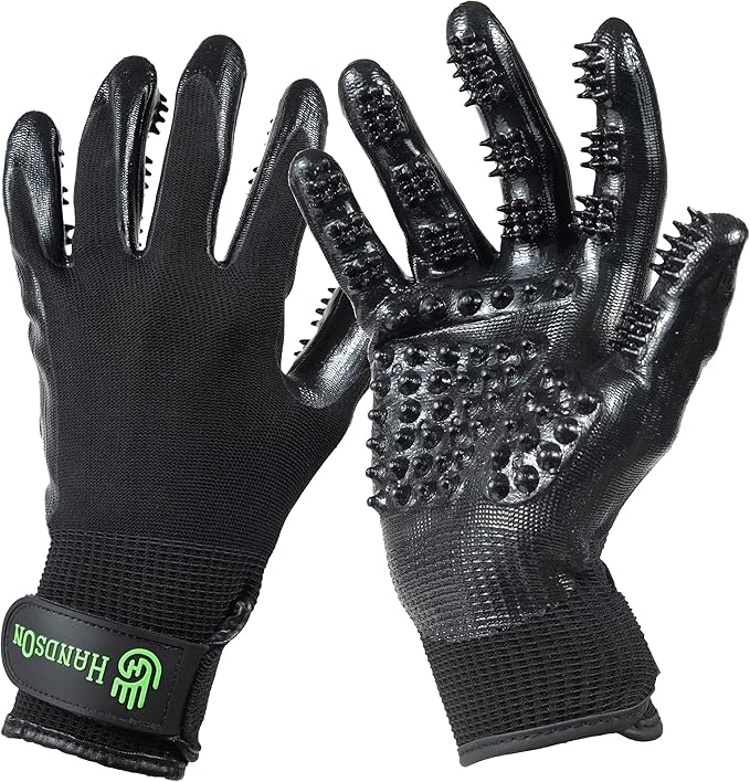 H HANDSON Pet Grooming Gloves - Patented 