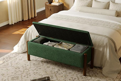 Modern Storage Benches with Walnut Wood Legs, 47&