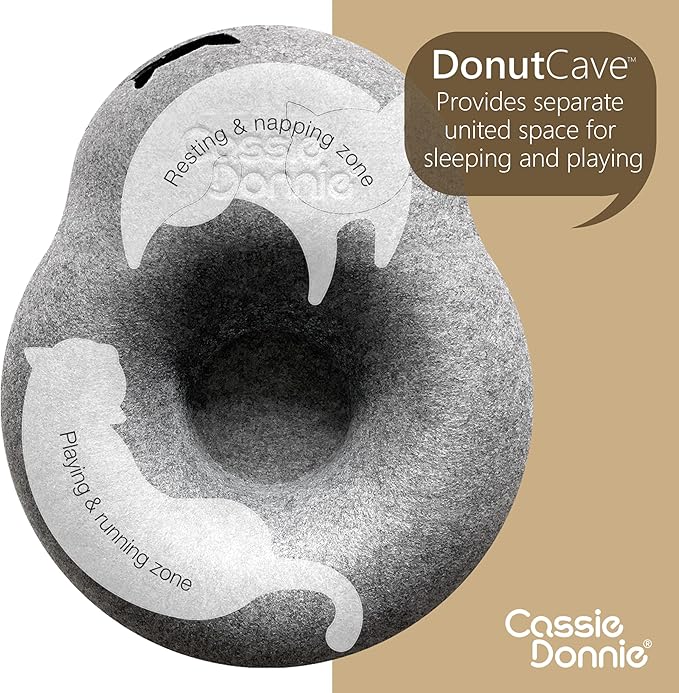 Premium Cat Bed caveTunnel Hiding Places for Indoor Cats(Large) Houses &amp; Condos. Washable100% Nontoxic Eco-Friendly. Spaciousfor 2 Cats